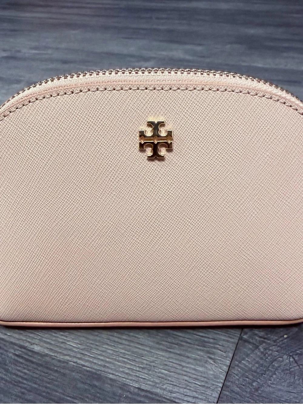 Tory Burch Powder Pink Saffiano Wristlet Wallet with Matching Pouch
